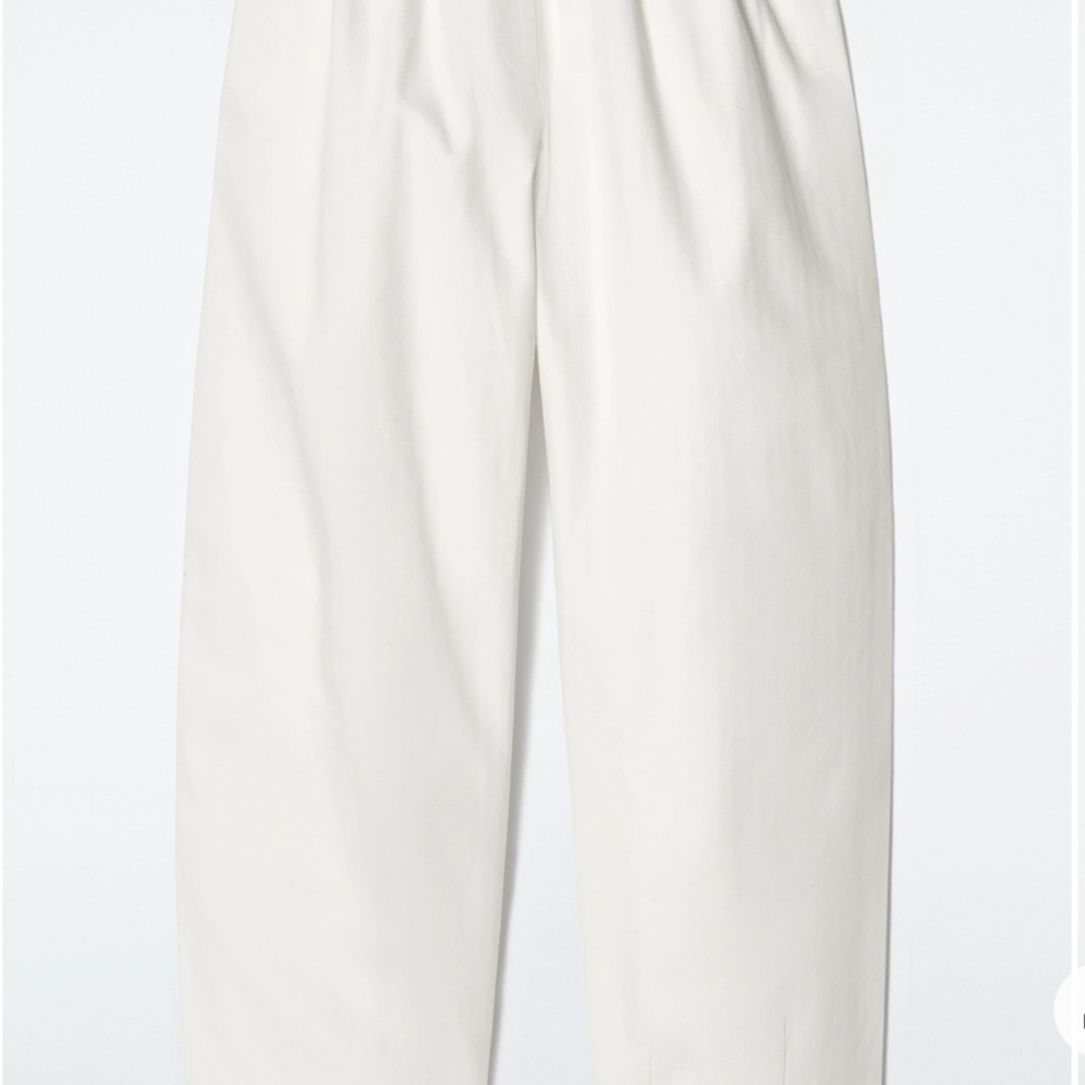 COS Drawstring Cotton Pants in White